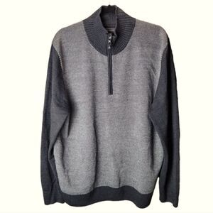 Tricots - St Raphael 1/3 zip up charcoal grey sweater‎ Men's Extra Large